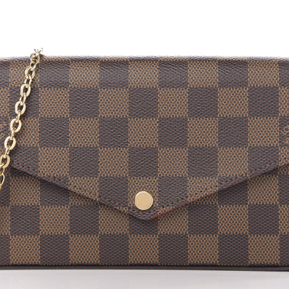 Louis Vuitton Damier Ebene Pochette Felicie Chain Wallet 17 of 18