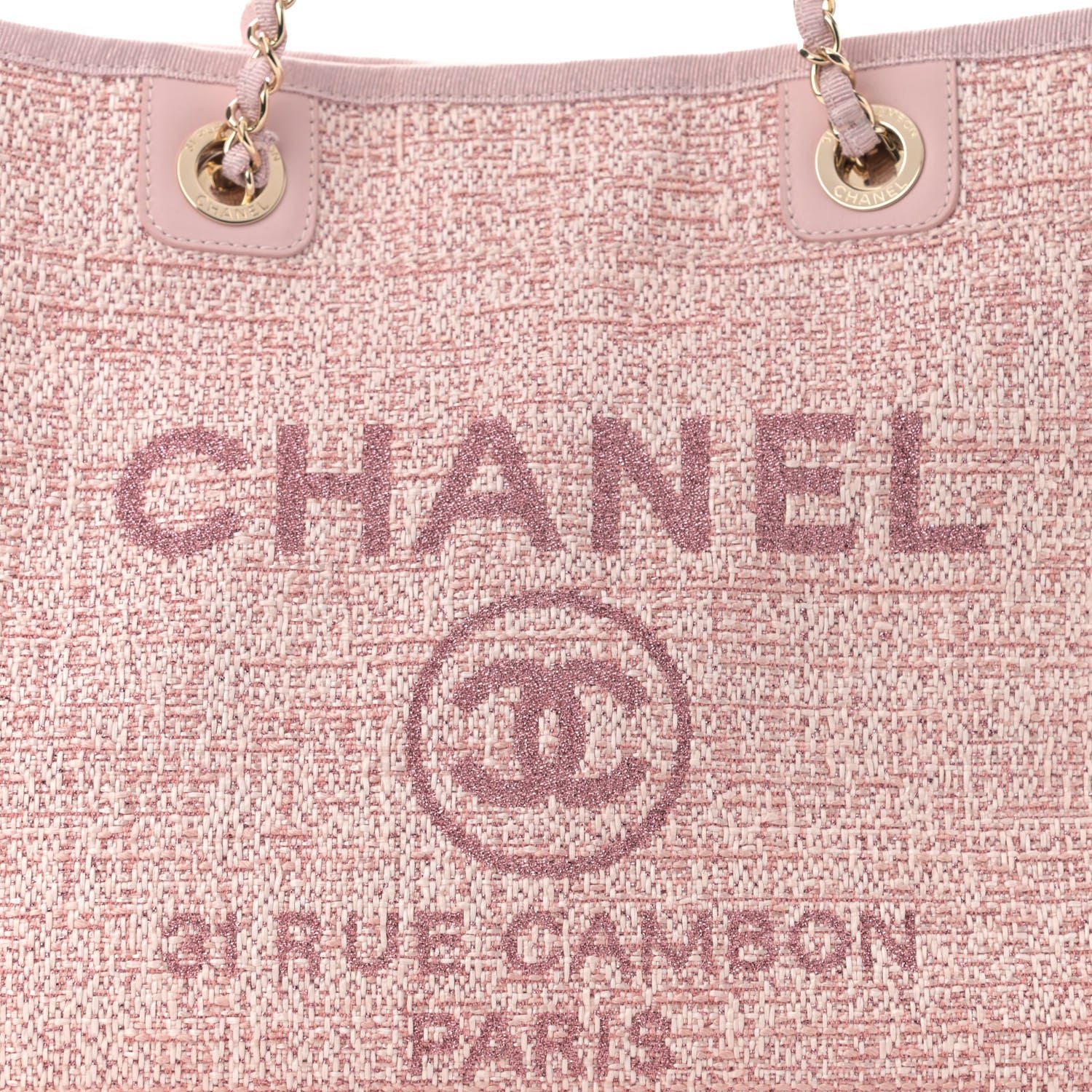 Chanel Lurex Boucle Small Deauville Tote Pink 7 of 9