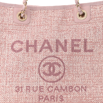 Chanel Lurex Boucle Small Deauville Tote Pink 7 of 9