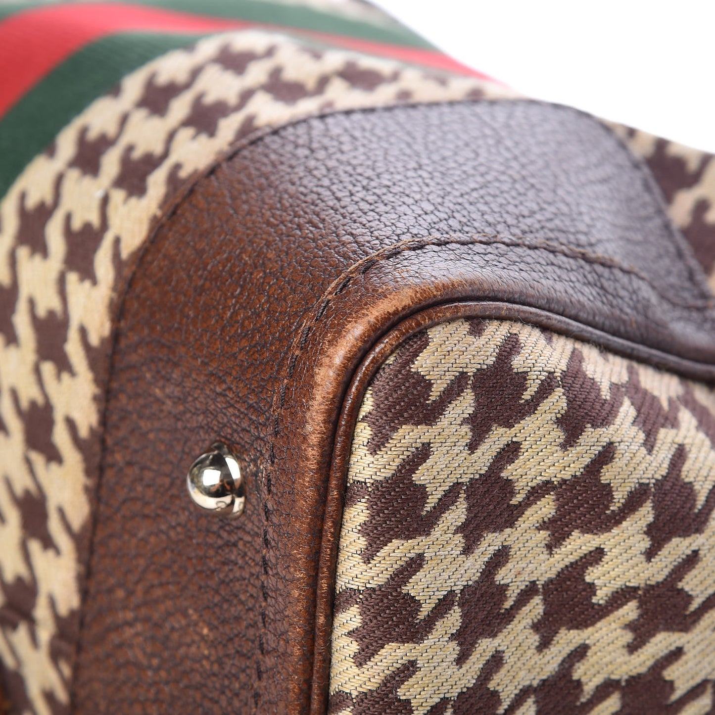 Fabric Pied De Poule Medium Seventies Web Boston Brown