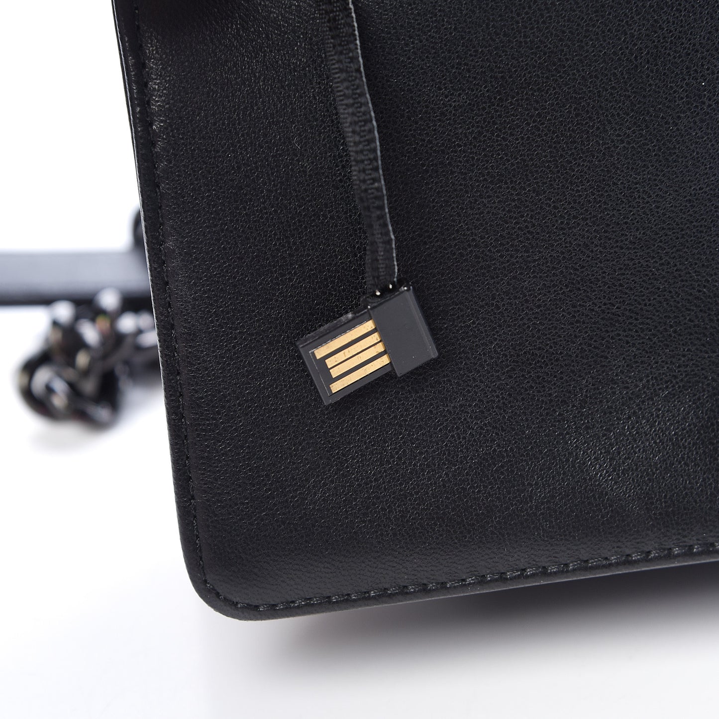 Lambskin Satin LED Metal Small Boy Flap Black