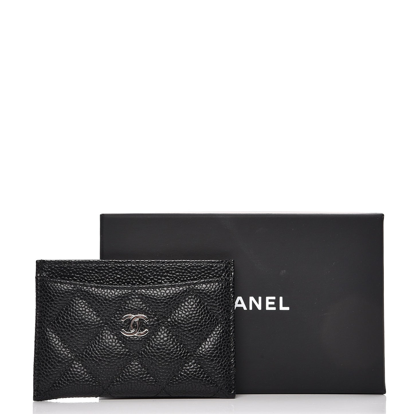 Caviar Quilted Card Holder Black