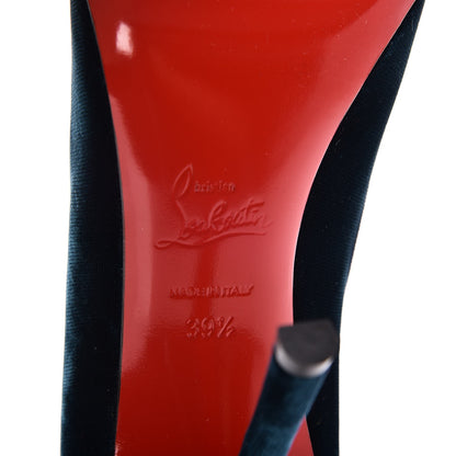 Christian Louboutin Velvet Decoltish 100 Pumps 39.5 Petrol 6 of 8