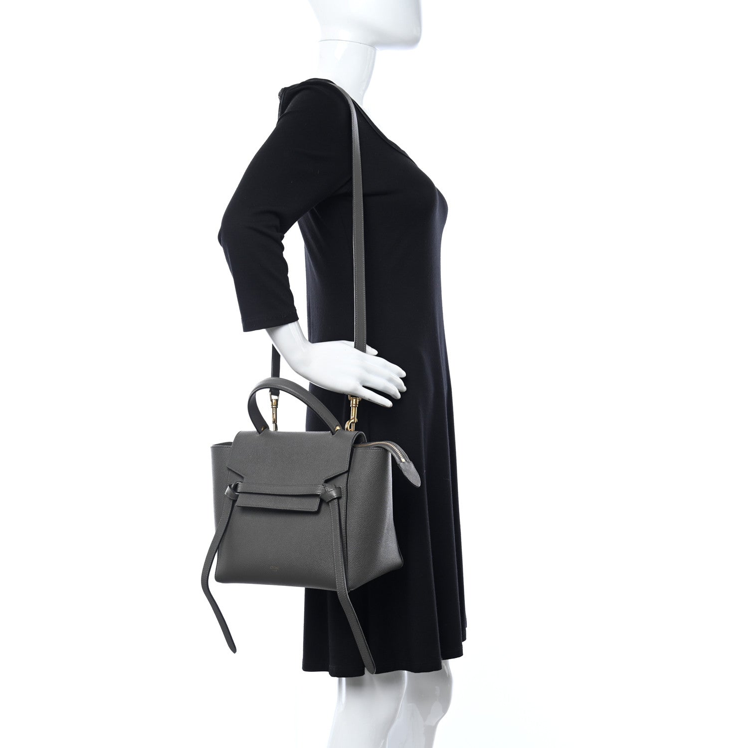 Celine Baby Grained Calfskin Micro Belt Bag Grey 2 of 9