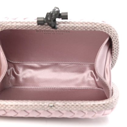 Bottega Veneta Satin Ayers Intrecciato Knot Clutch Pink 5 of 6
