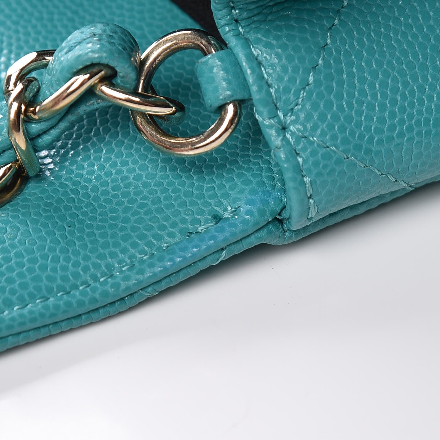 Chanel Caviar Quilted Mini Rectangular Flap Turquoise 8 of 8