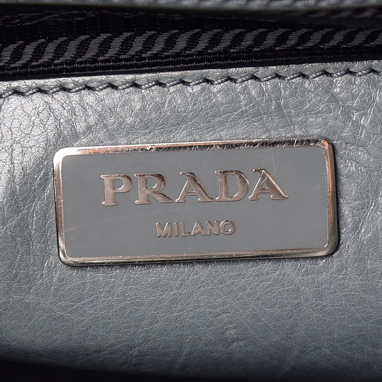 Prada Glace Calf Twin Pocket Tote Marine 6 of 10