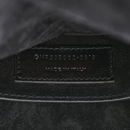 Saint Laurent Smooth Calfskin Suede Betty Stud Stripe Flap Messenger Black 7 of 14