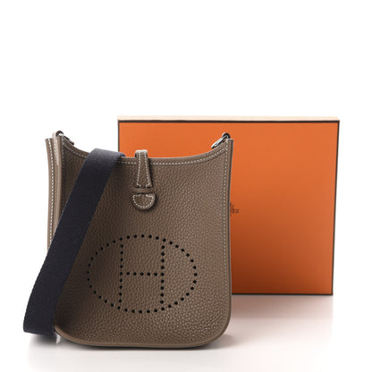 Hermes Taurillon Clemence Amazone Evelyne TPM Etoupe Bleu Indigo 10 of 10
