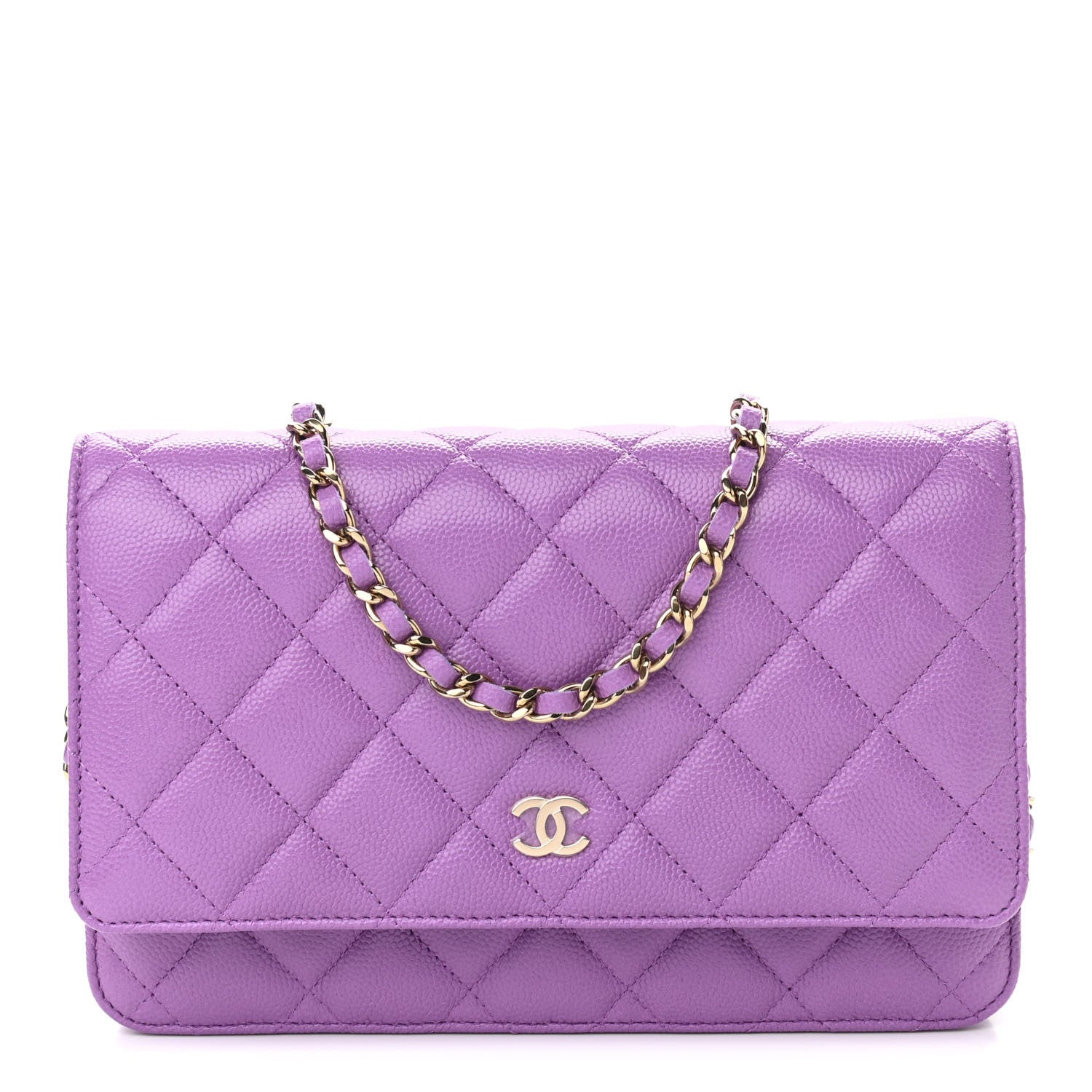 Chanel Caviar Quilted Wallet On Chain WOC Purple 1 of 12