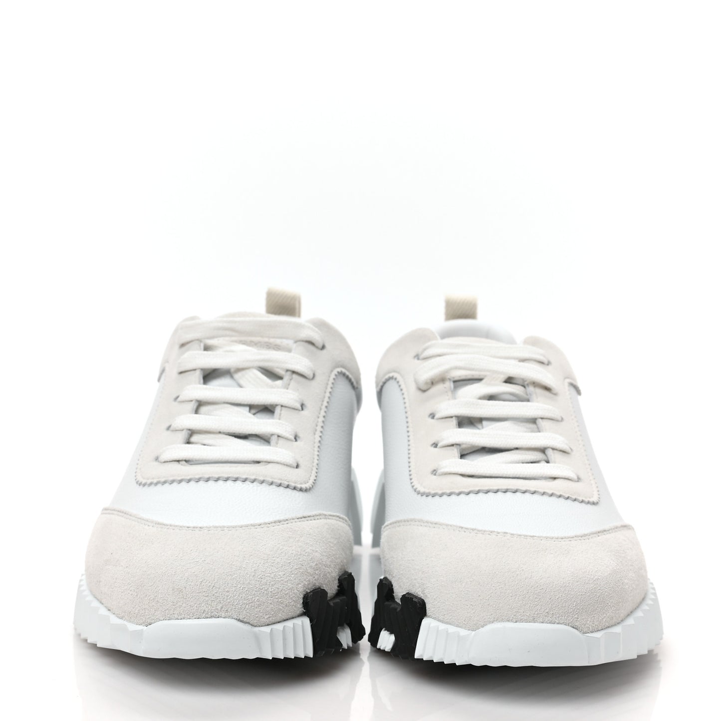 Calfskin Suede Goatskin Bouncing Sneakers 39 White