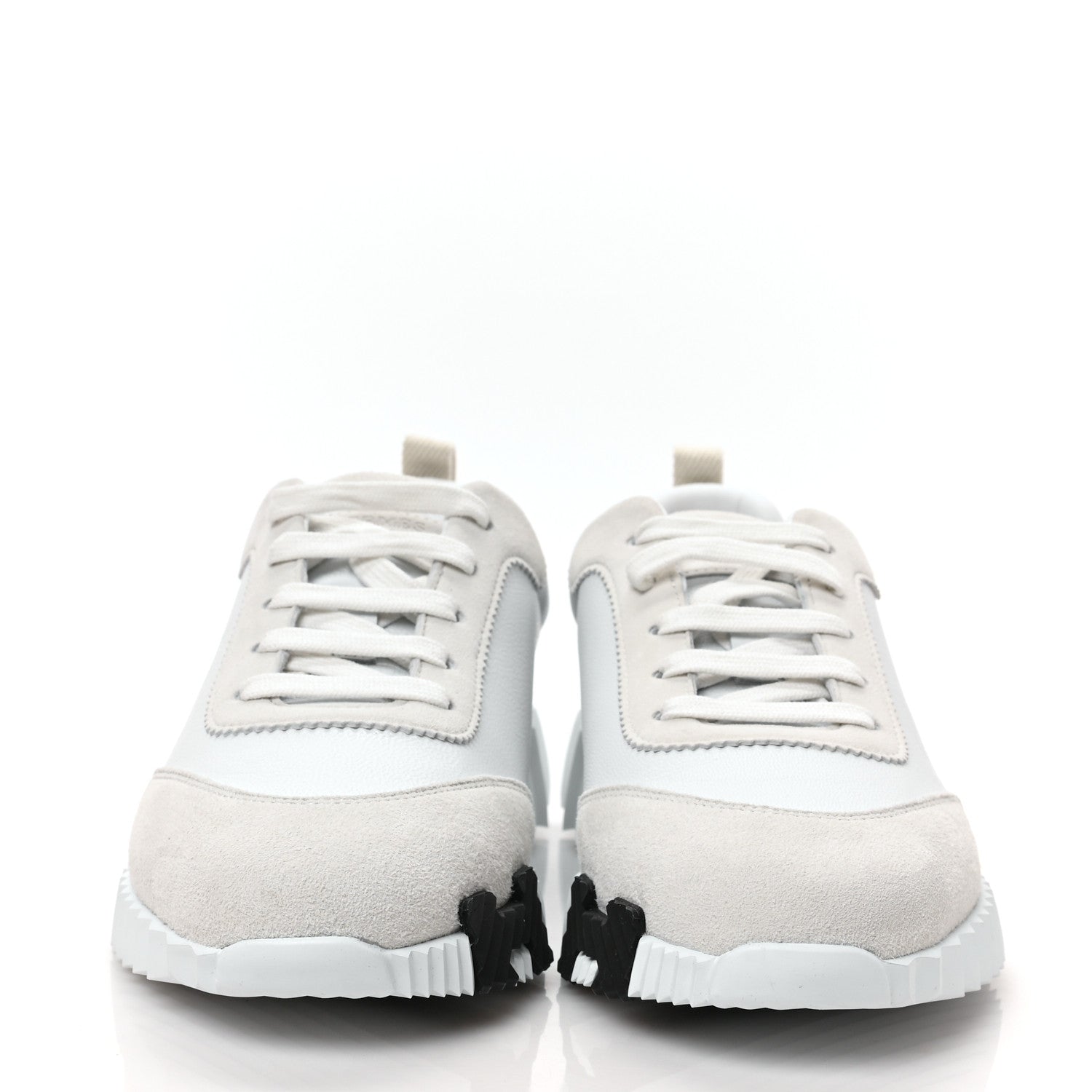 Hermes Calfskin Suede Goatskin Bouncing Sneakers 39 White 2 of 8