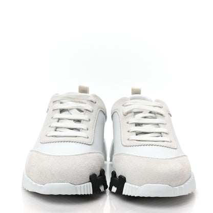 Hermes Calfskin Suede Goatskin Bouncing Sneakers 39 White 2 of 8
