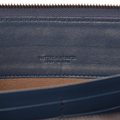 Bottega Veneta Nappa Intrecciato Flat Zip Pouch Denim 7 of 8