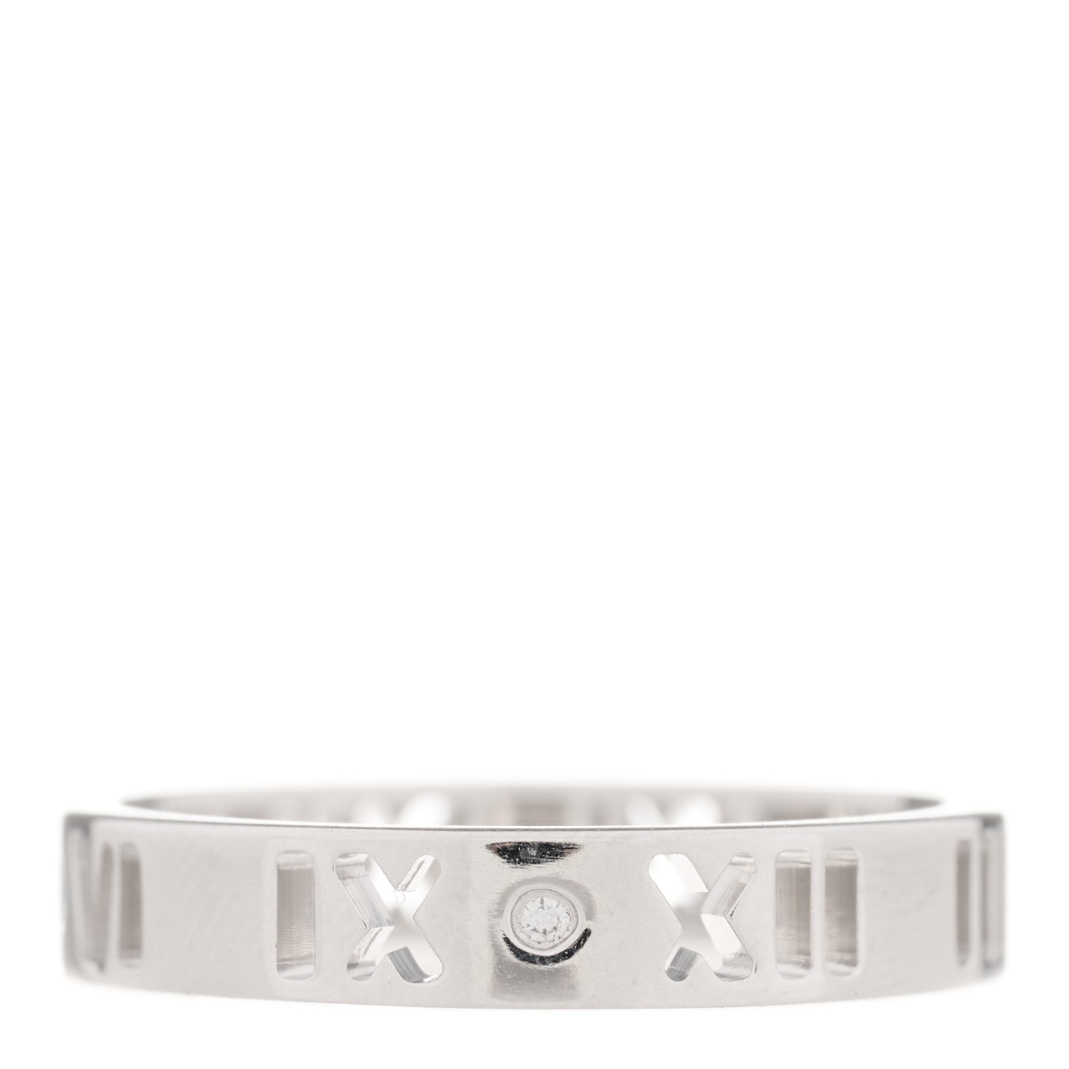 Tiffany 18K White Gold Diamond Atlas Pierced Ring 51 5.75 3 of 4