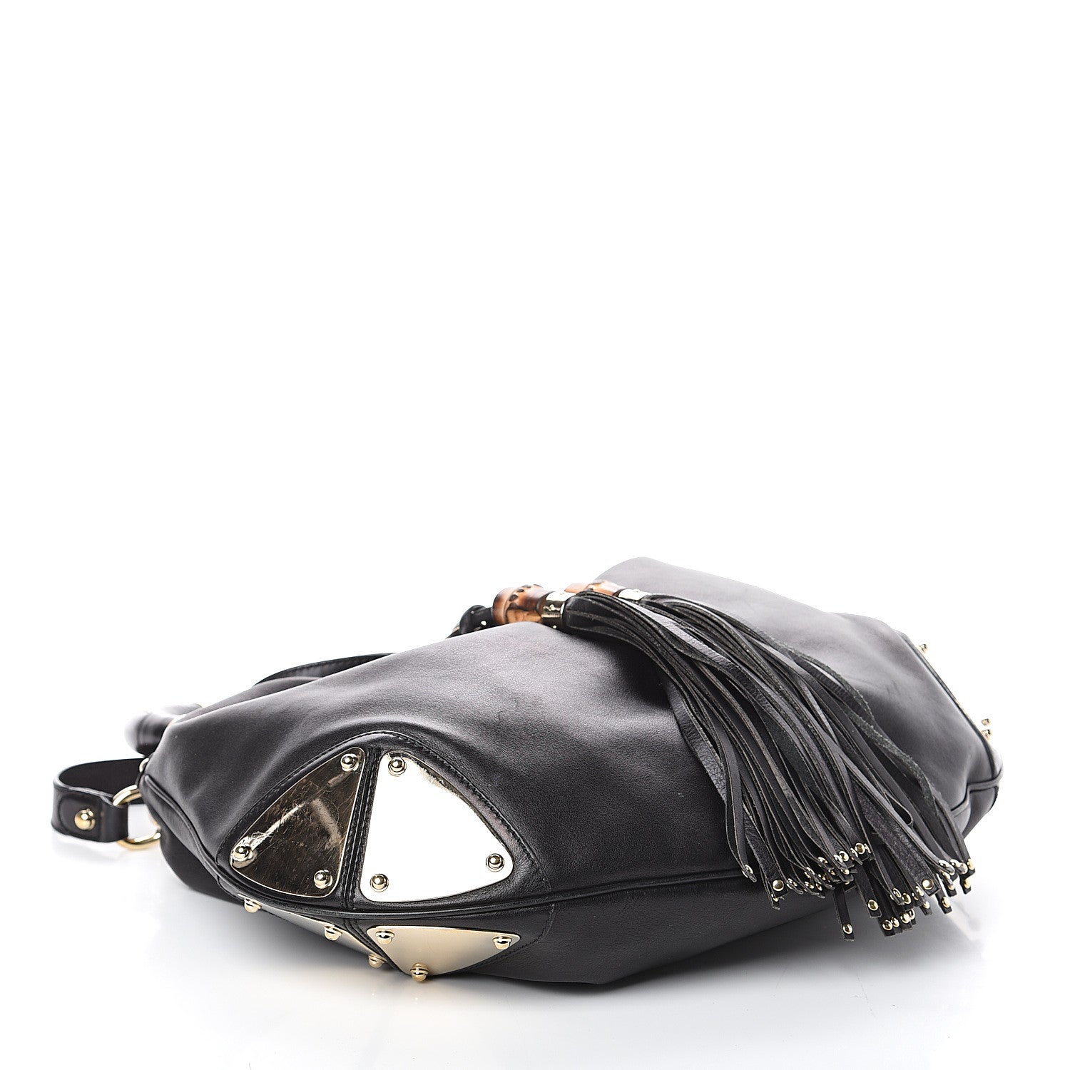 Gucci Calfskin Large Indy Top Handle Hobo Black 3 of 8