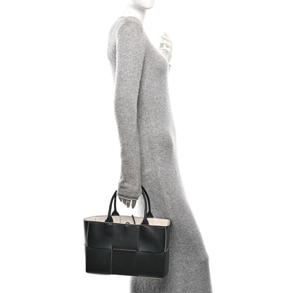 Bottega Veneta Nappa Maxi Intrecciato Small Arco Tote Black White 2 of 9