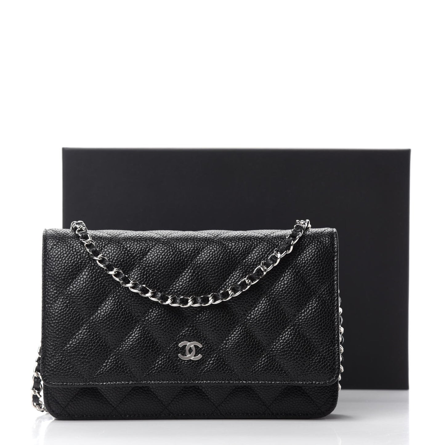 Caviar Quilted Wallet On Chain WOC Black