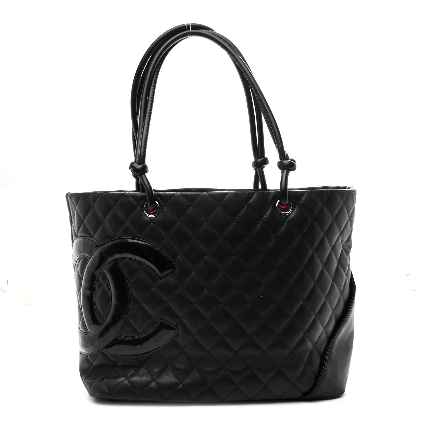 Calfskin Quilted Large Cambon Tote Black
