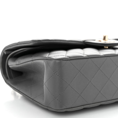 Chanel Lambskin Quilted Medium Double Flap Dark Grey 8 of 10