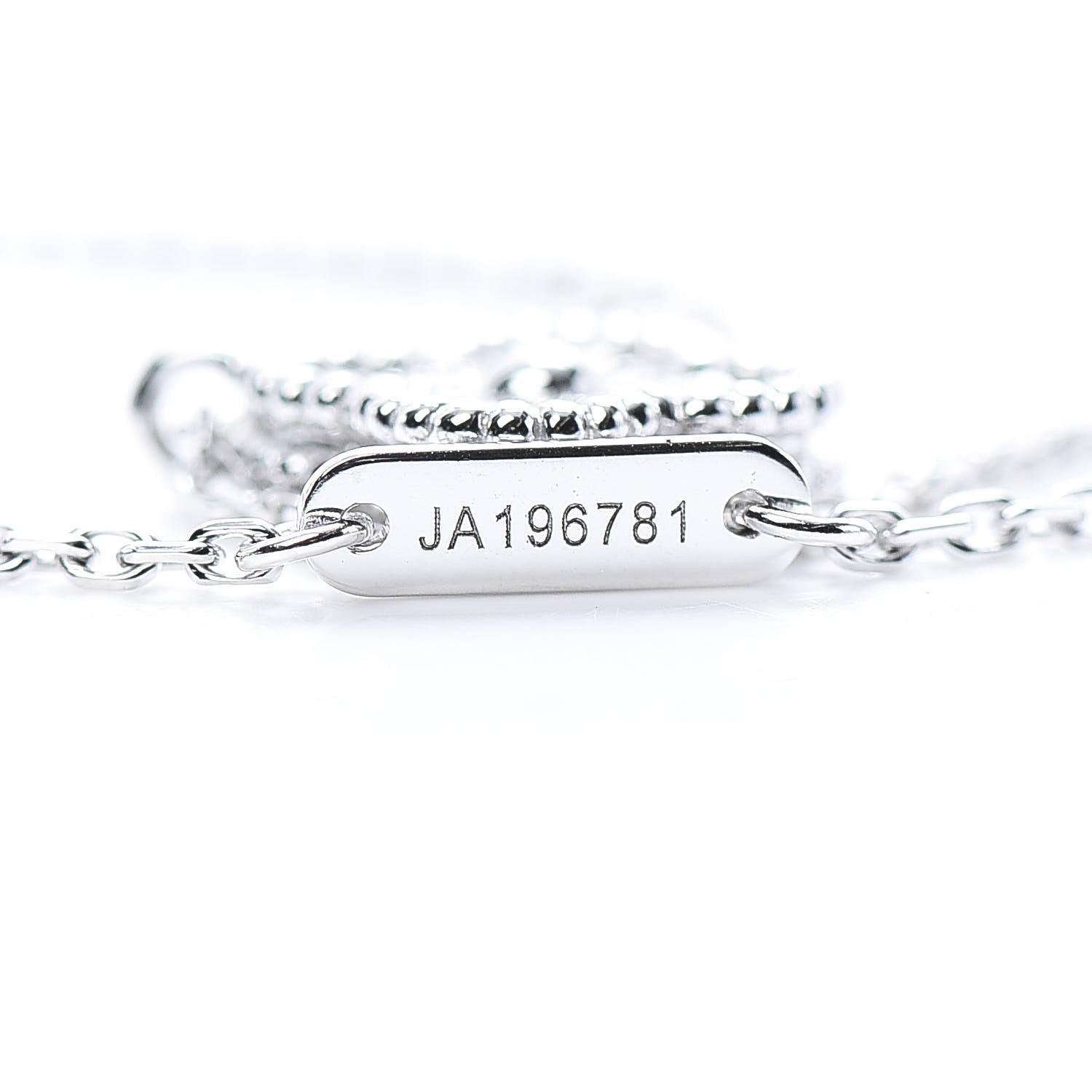 Van Cleef & Arpels 18K White Gold Diamond Sweet Alhambra Pendant Necklace 5 of 7