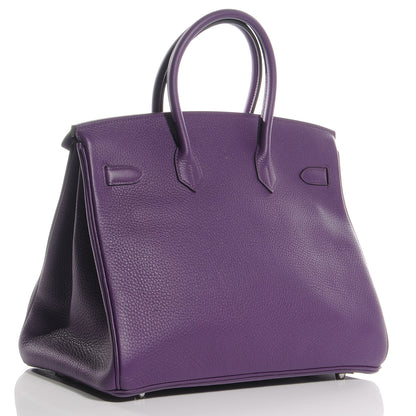 Hermes Taurillon Clemence Birkin 35 Ultraviolet 3 of 10