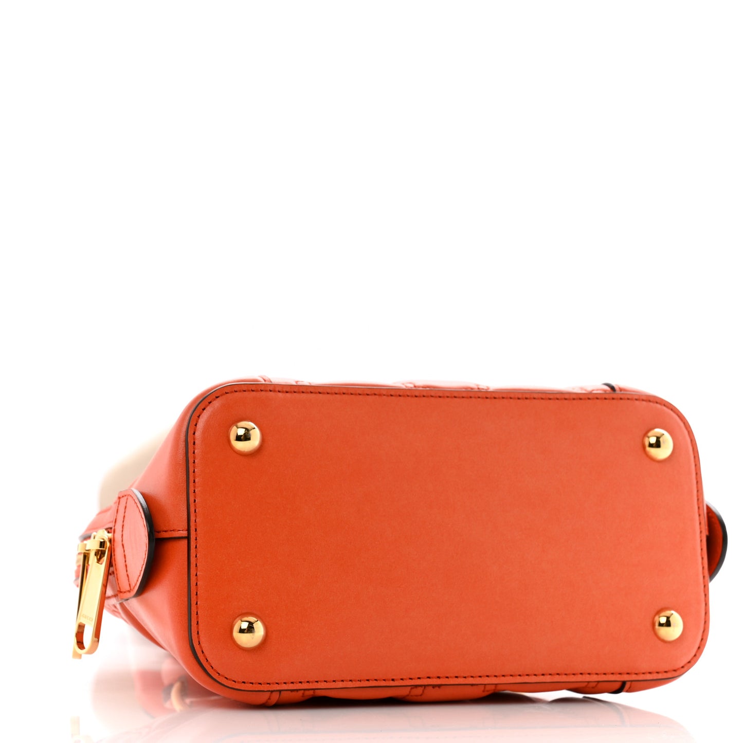 Calfskin GG Matelasse Mini Top Handle Bag Spring Orange Natural