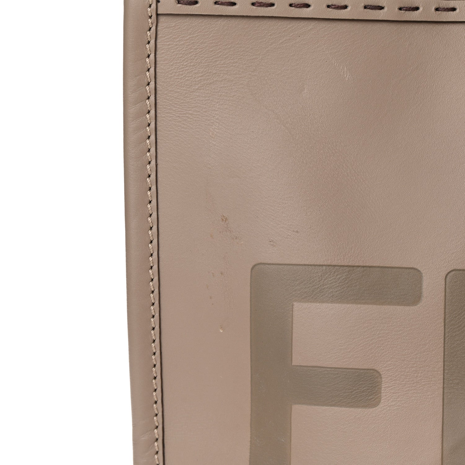 Fendi Vitello King Plexiglass Logo Embossed Medium Fendi Sunshine Shopper Tote Tortora 12 of 16