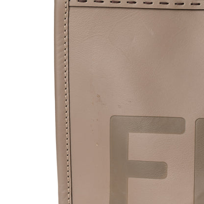Fendi Vitello King Plexiglass Logo Embossed Medium Fendi Sunshine Shopper Tote Tortora 12 of 16