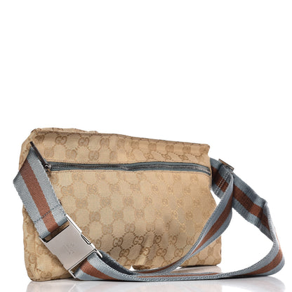Gucci GG Monogram Web Double Pocket Belt Bag Blue 3 of 8