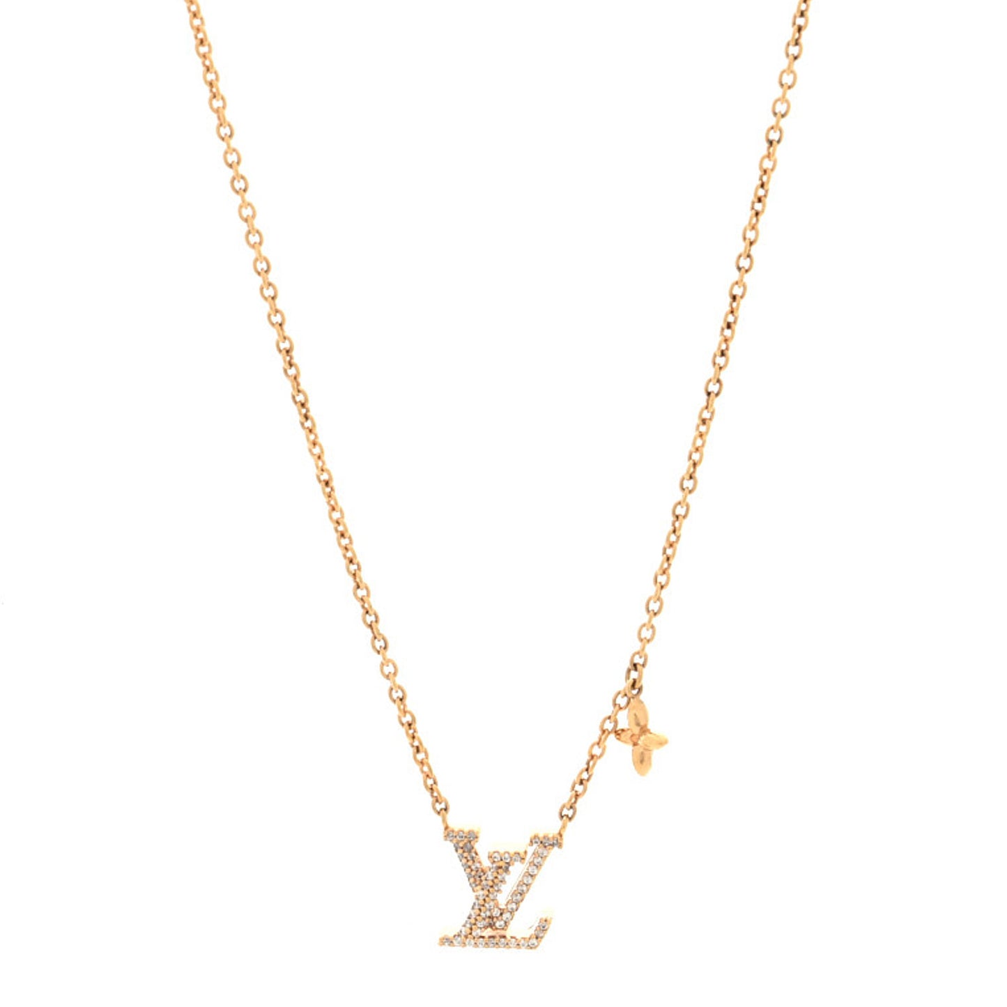 Metal Crystal LV Iconic Necklace Gold