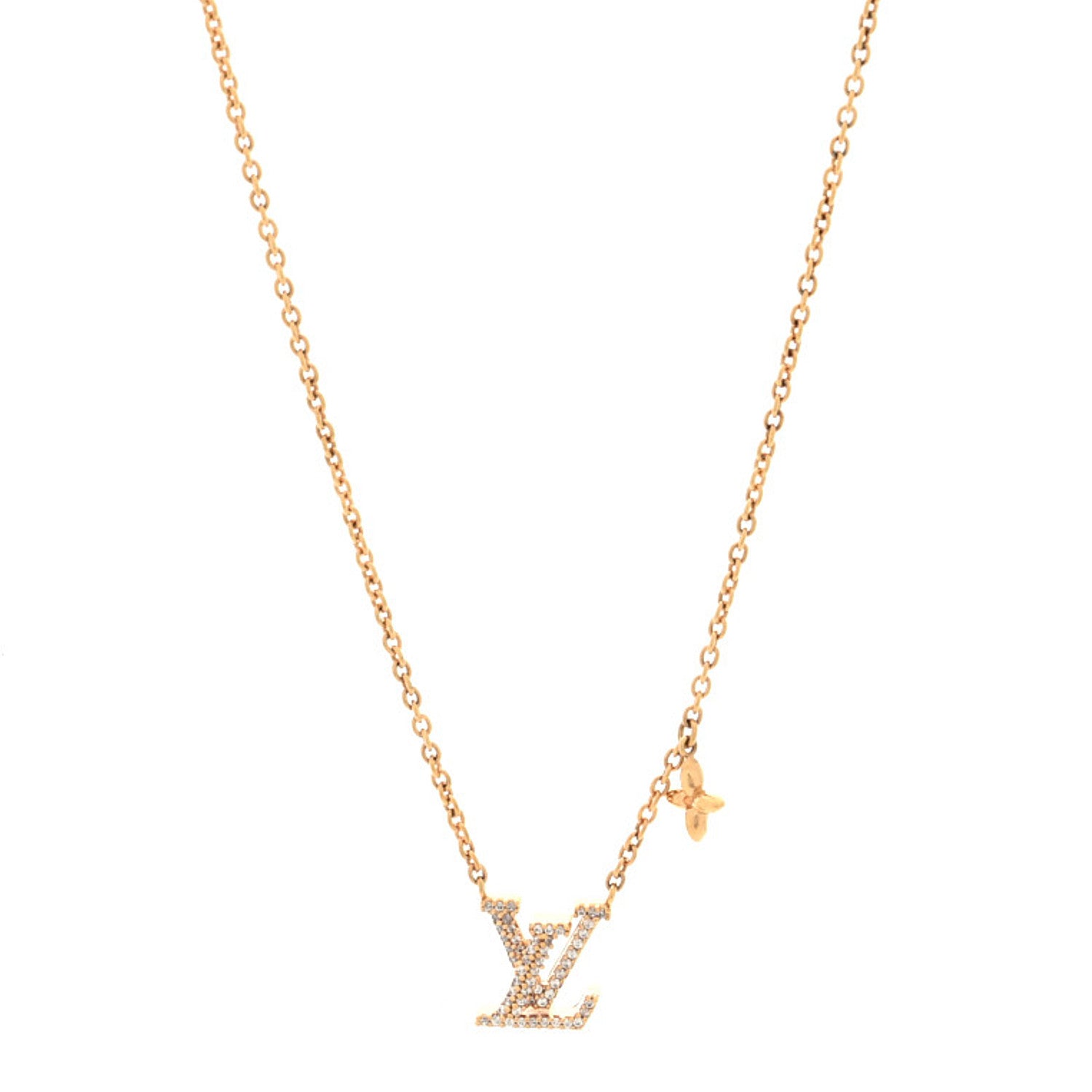 Louis Vuitton Metal Crystal LV Iconic Necklace Gold 1 of 4