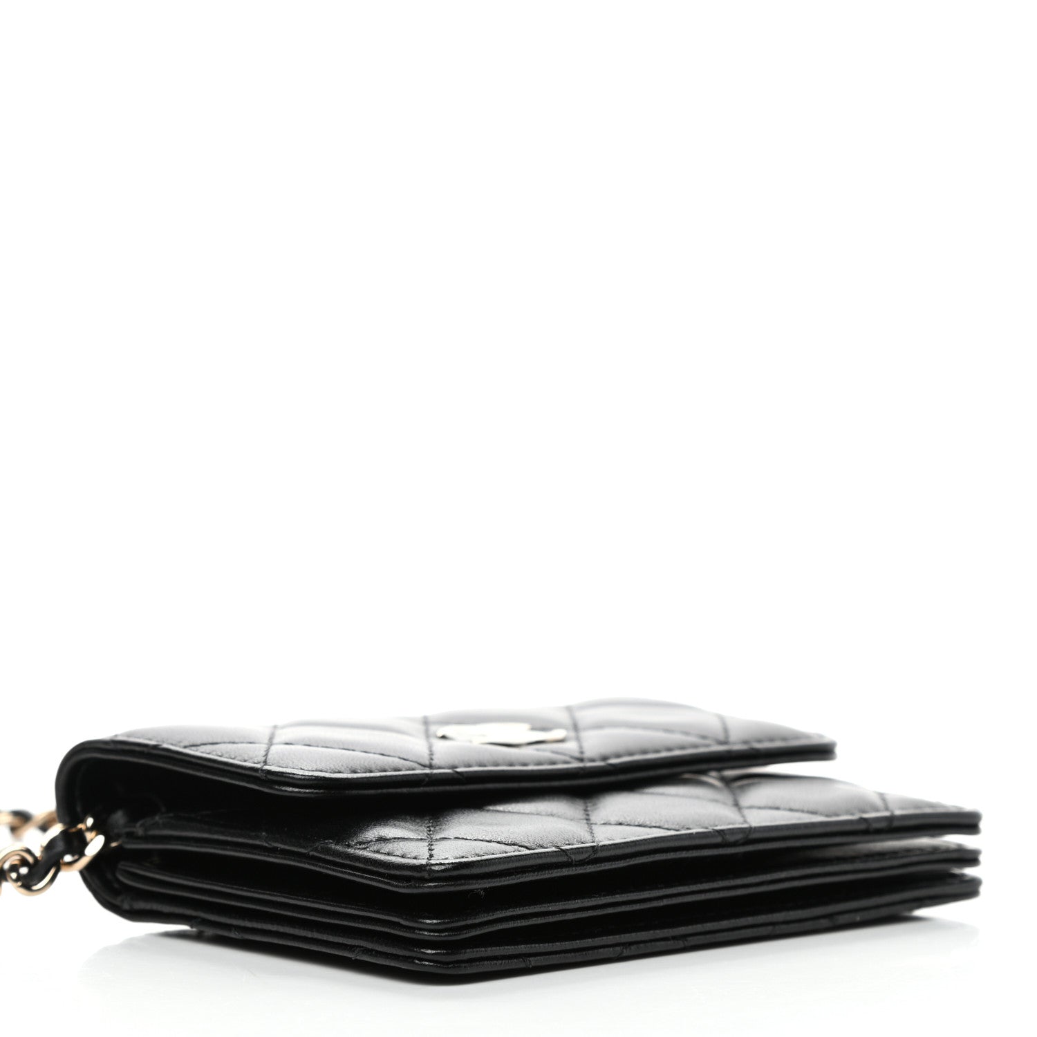 Chanel Lambskin Quilted My Chanel Lady Card Holder On Chain Black 3 of 4