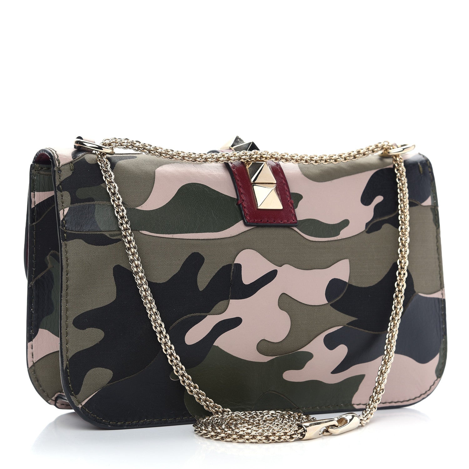 Valentino Garavani Nappa Canvas Camouflage Medium Glam Lock Rockstud Flap Multicolor 3 of 8