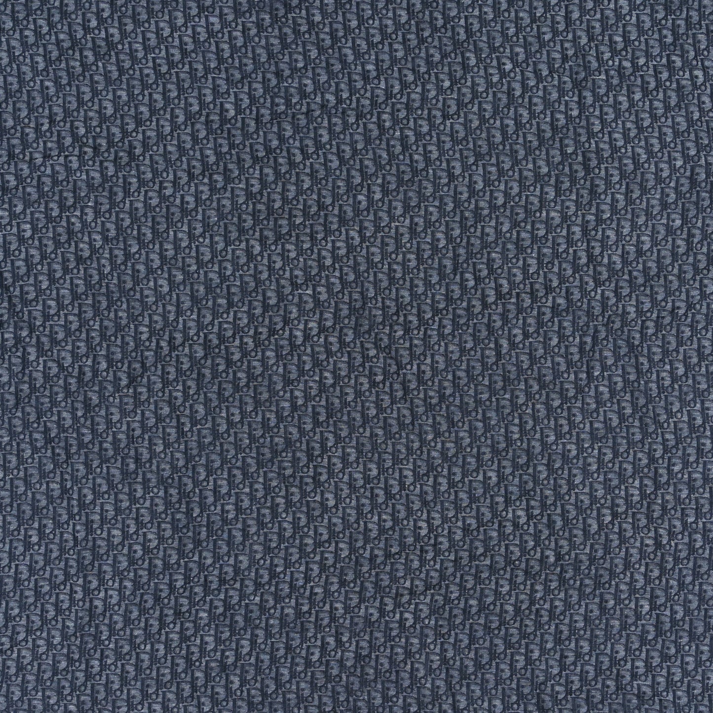 Wool Silk Cotton Oblique Fringe Scarf Navy Blue