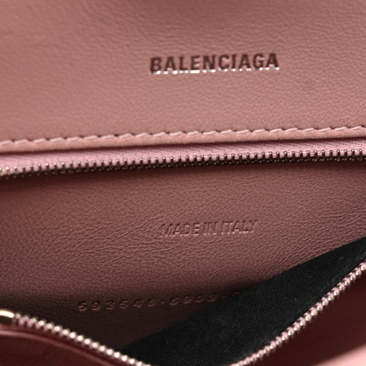 Balenciaga Shiny Calfskin Crocodile Embossed Small Hourglass Top Handle Bag Powder Pink 7 of 10