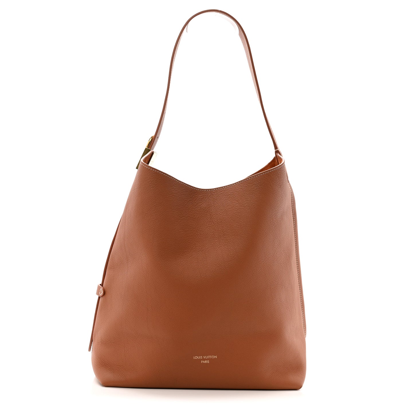 Grained Calfskin Low Key Hobo MM Cognac