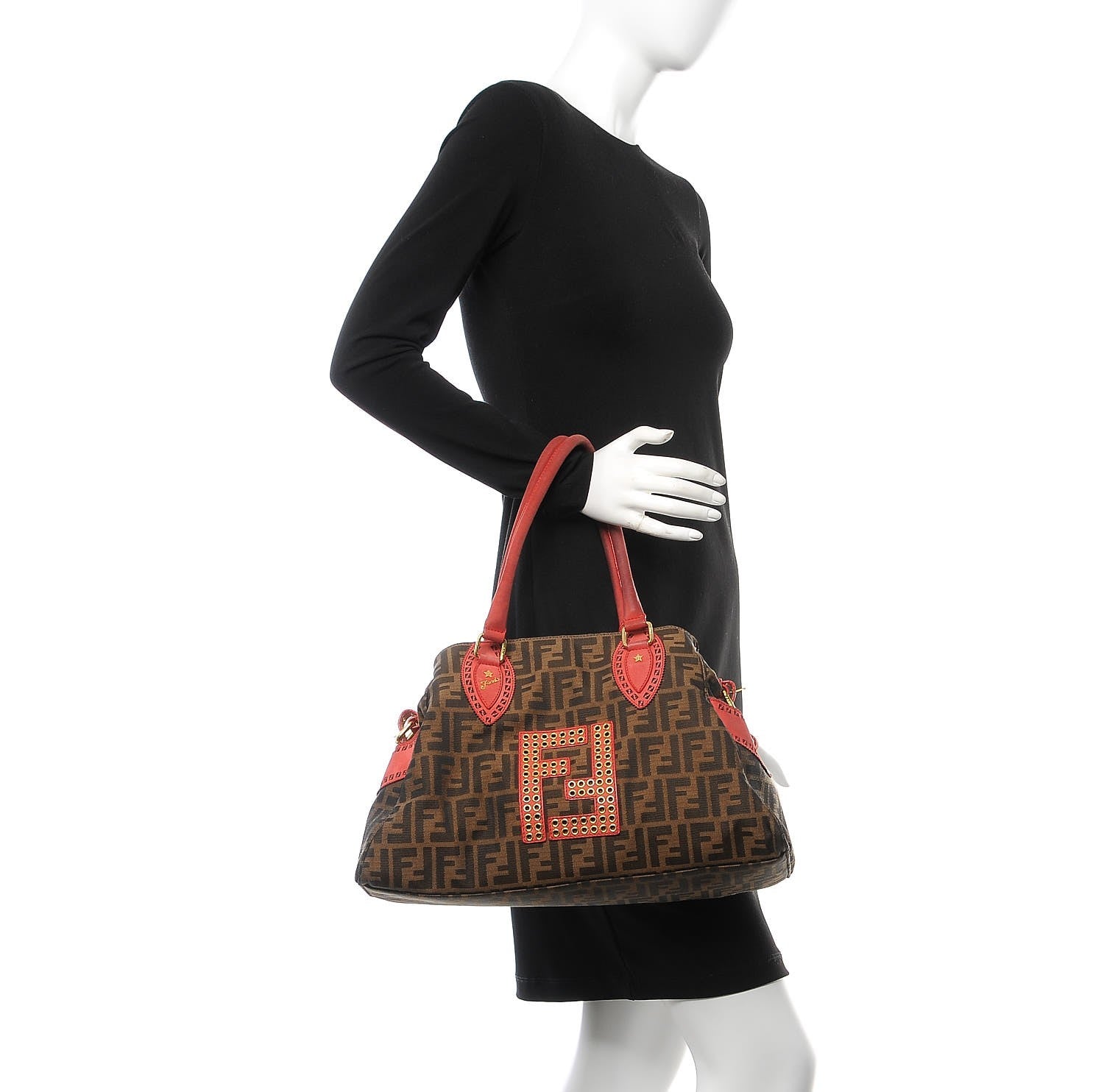 Fendi Zucca Grommet Bag De Jour Tobacco Red 2 of 17