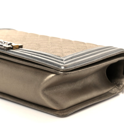 Chanel Metallic Calfskin Quilted New Medium Boy Flap Khaki 10 of 10