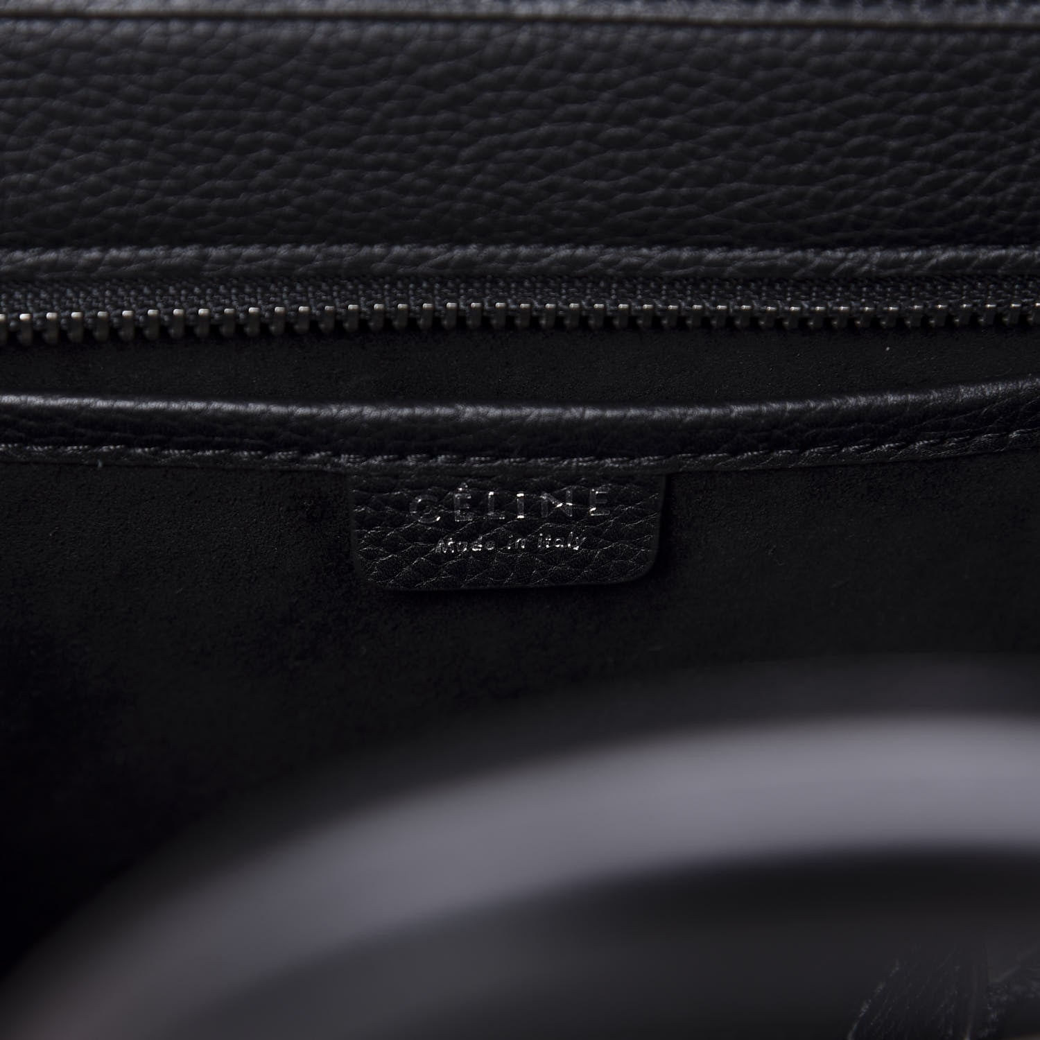 Celine Drummed Calfskin Nano Luggage Black 8 of 9