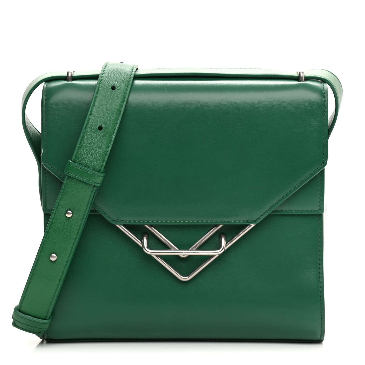 Box Calfskin Nappa Clip Bag Racing Green