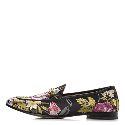 Gucci Floral Jacquard Horsebit Womens Jordaan Loafers 41 Multi 1 of 11
