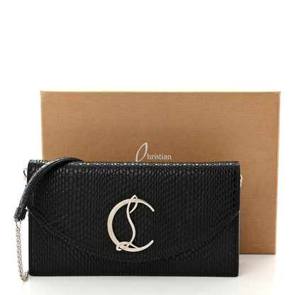 Christian Louboutin Jurassic Calfskin Embossed Loubi54 Crossbody Clutch Black 12 of 12