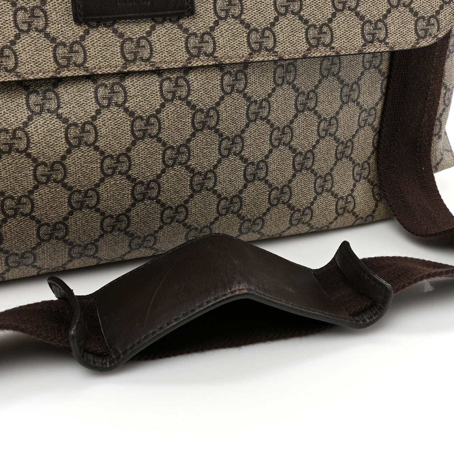 GG Plus Monogram Messenger Diaper Bag Dark Brown