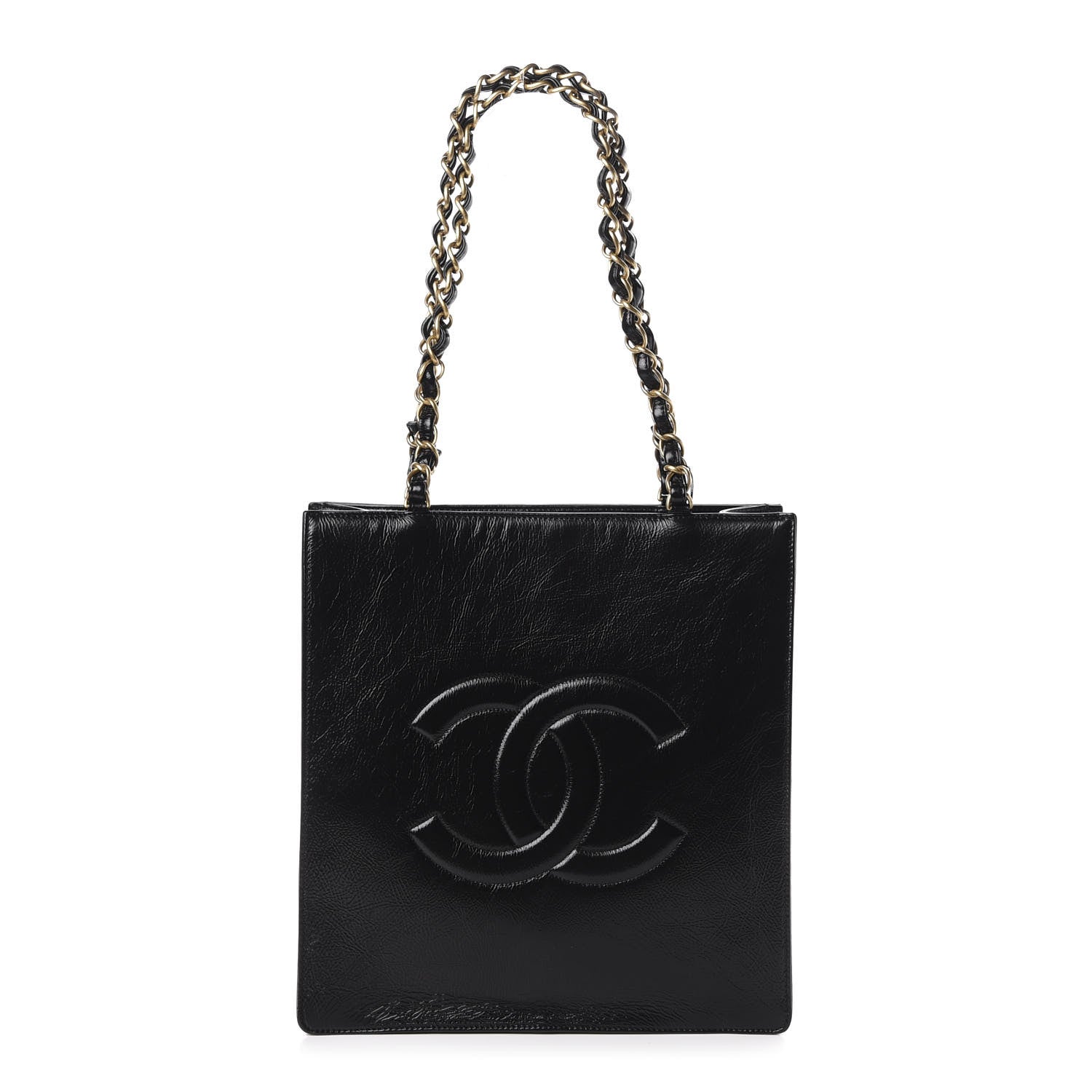Chanel Shiny Aged Calfskin North South Shopping Bag Black 1 of 11