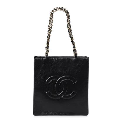 Chanel Shiny Aged Calfskin North South Shopping Bag Black 1 of 11