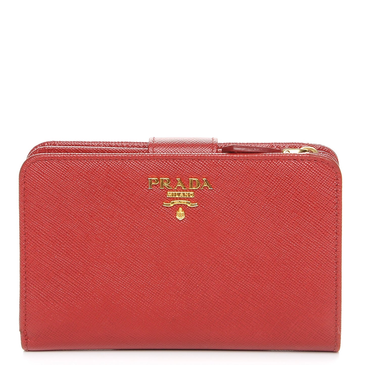 Saffiano Metal Compact Wallet Fuoco