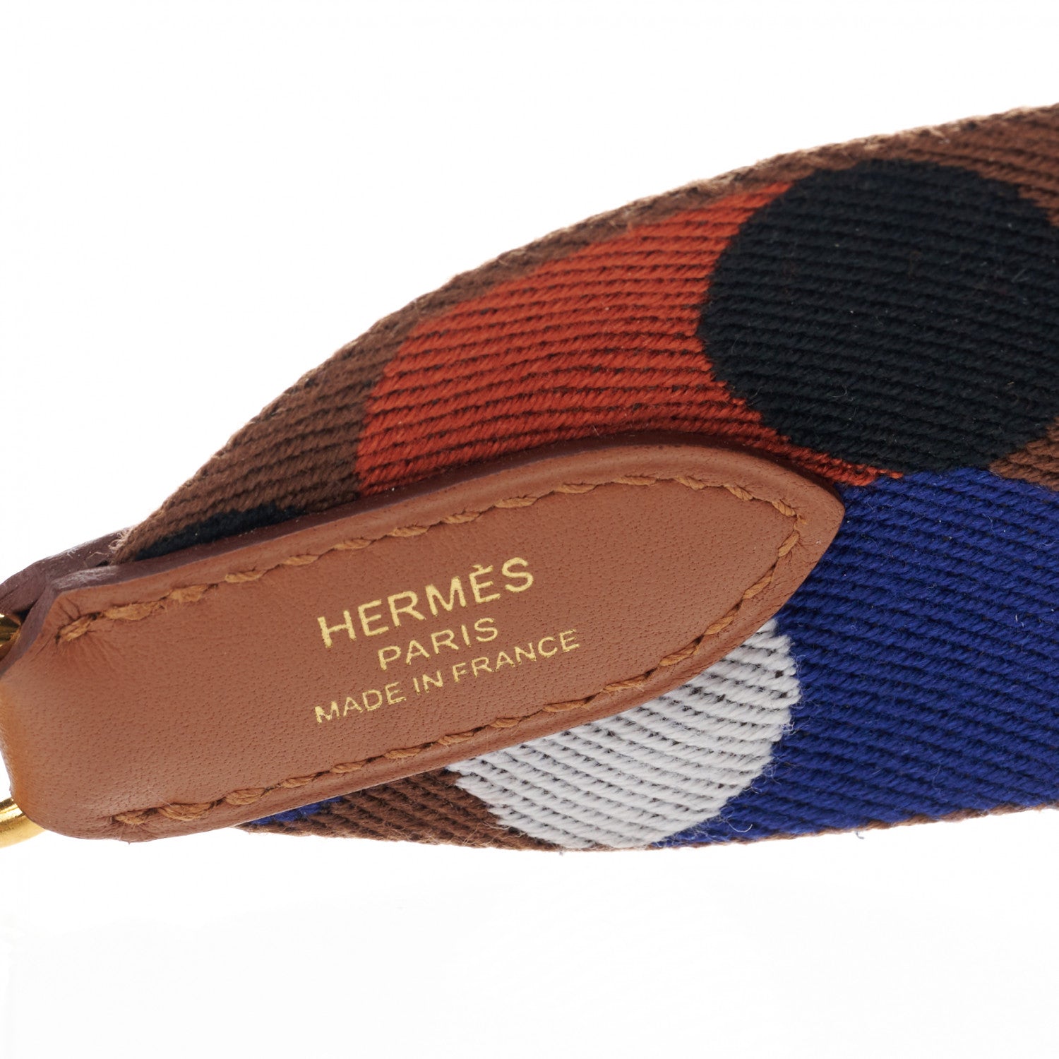 Hermes Toile Swift 50mm Sangle Flipperball Shoulder Strap Noisette Cuivre Gold 2 of 3