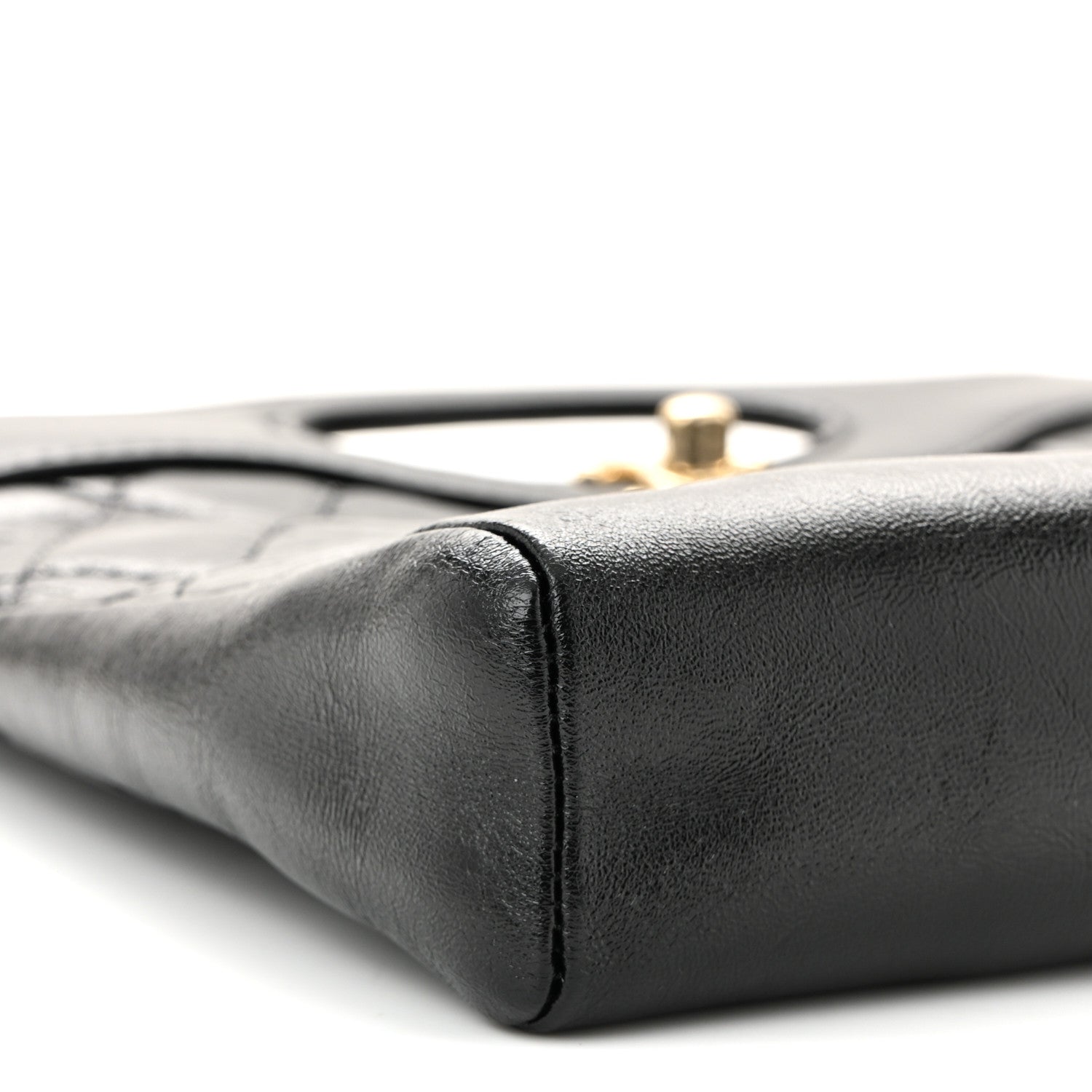 Chanel Shiny Crumpled Calfskin Quilted Mini 31 Shopping Bag Black 9 of 11