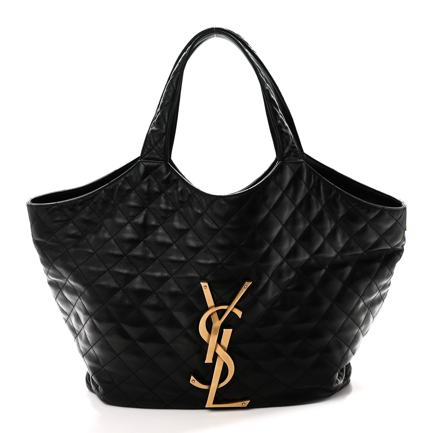 Saint Laurent Lambskin Quilted Maxi Icare Shopping Tote Black 1 of 11